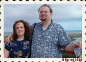 The Big Guy and I at the top of the lighthouse