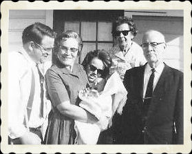 Little me with parents, grandma and great grandparents