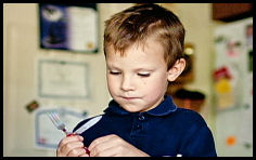 Zachary Christie holding the "dangerous weapon".