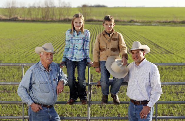 Members of two Hondo farming families — Kenneth Bendele (from left), Ella Britsch, Brad Bendele and Eric Bendele — were in a Ram Super Bowl commercial. “I didn’t know we were even going to be on TV,” Eric said.Photo: Edward A. Ornelas, San Antonio Express-News Read more: http://www.mysanantonio.com/news/local_news/article/2-Hondo-families-shocked-to-see-themselves-in-4250800.php#ixzz2K5S94abB