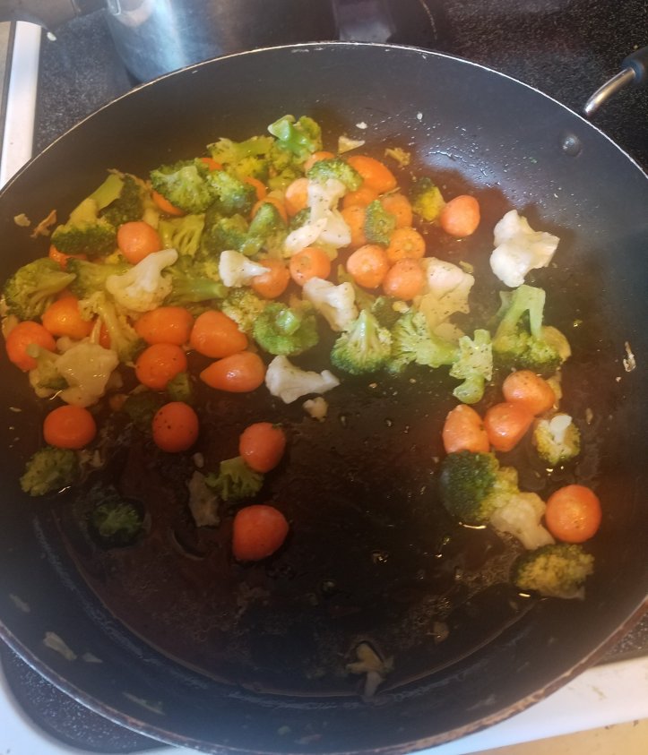 Sauteing vegtables.