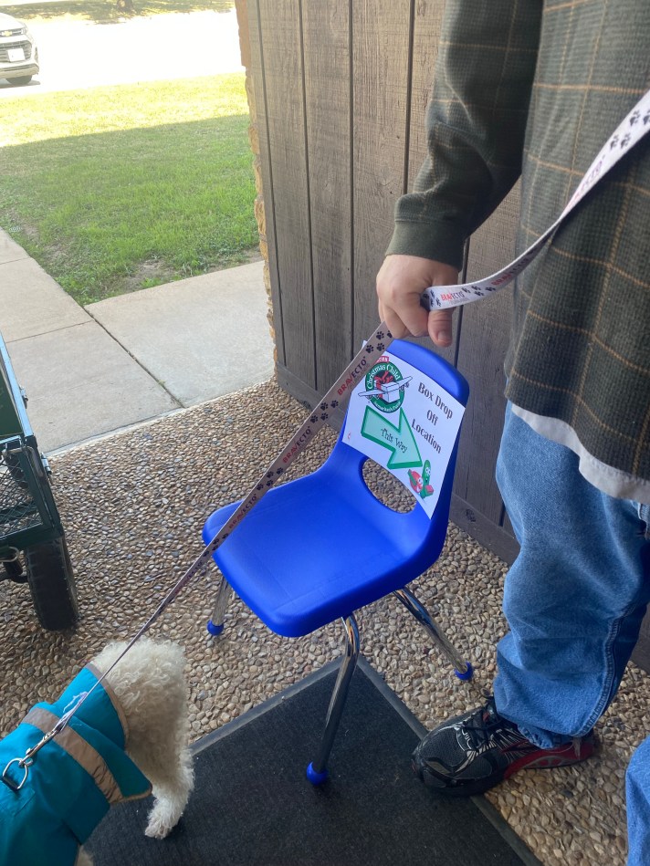 Going in the church.